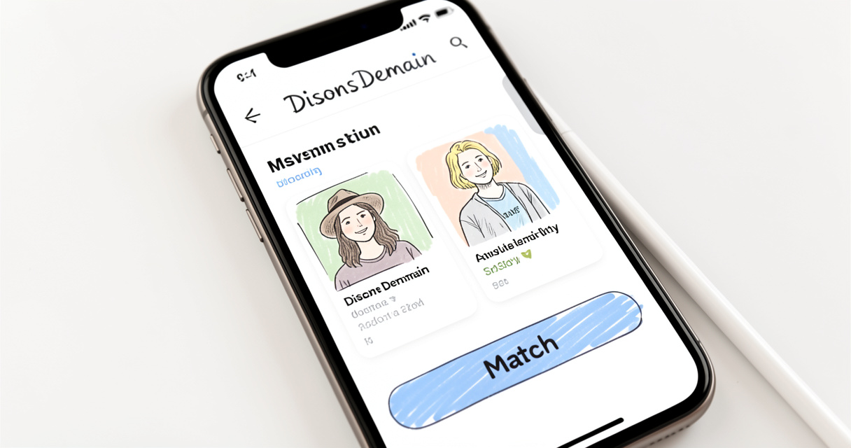 Application DisonsDemain affichée sur un smartphone avec des profils de célibataires 50+