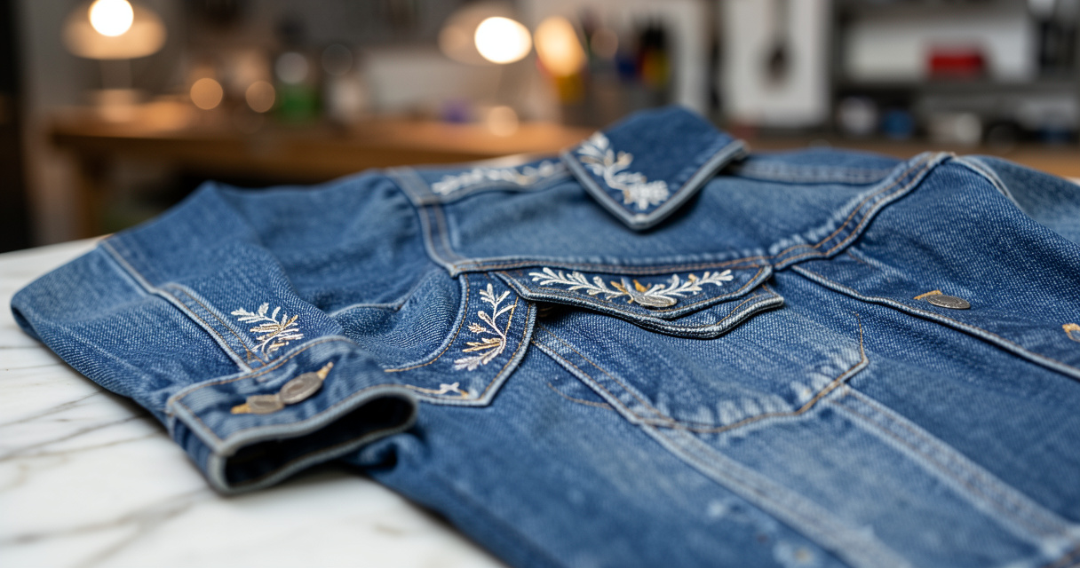 Revisite couture : l’alliance denim et broderie qui fait parler