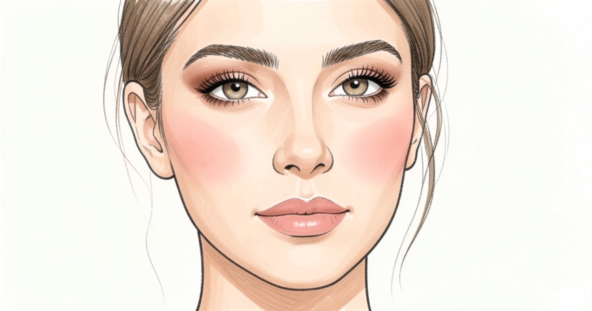 Visage féminin avant-après maquillage naturel pour débutantes teint unifié blush