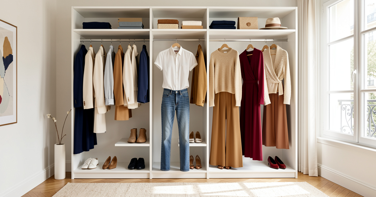 Dressing capsule femme composé de vêtements et accessoires coordonnés
