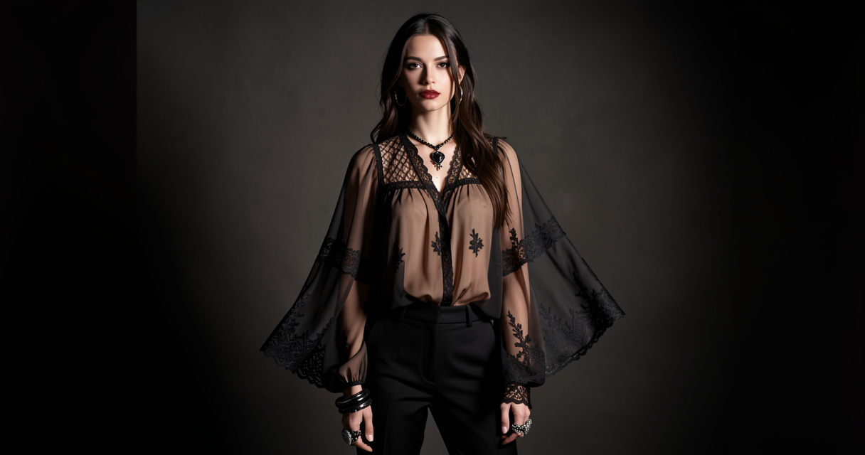 Mode amoureusement romantique : robe fluide en dentelle et chemise légère